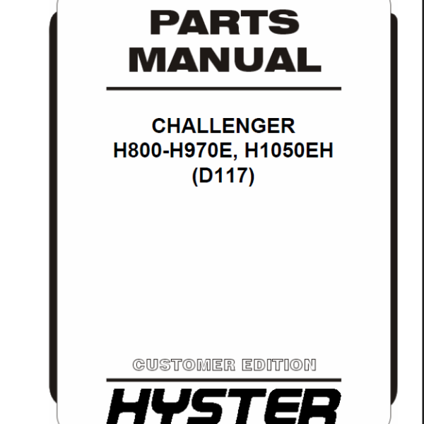 Hyster H800, H970E, H1050EH (D117) Forklift Parts Manual