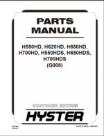 Hyster H550HD, H620HD, H650HD, H700HD, H550HDS, H650HDS, H700HDS (G008) Forklift Parts Manual