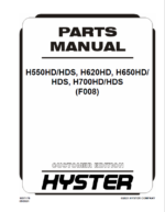 Hyster H550HD, H550HDS, H620HD, H650HD, H650HDS, H700HD, H700HDS (F008) Forklift Parts Manual