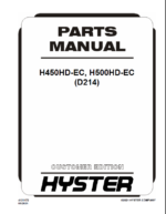 Hyster H450HD-EC, H500HD-EC (D214) Forklift Parts Manual