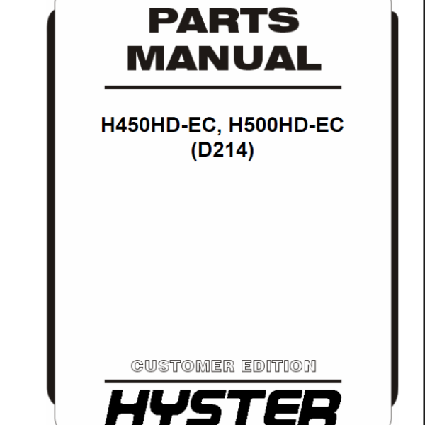 Hyster H450HD-EC, H500HD-EC (D214) Forklift Parts Manual