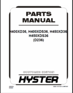 Hyster H400XD36, H400XDS36, H450XD36, H450XDS36 (D236) Forklift Parts Manual