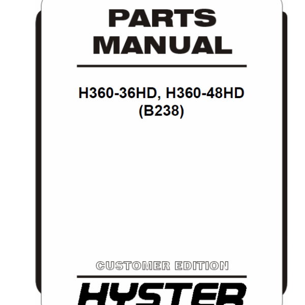 Hyster H360-36HD, H360-48HD (B238) Forklift Parts Manual