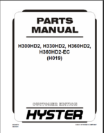 Hyster H300HD2, H330HD2, H360HD2, H360HD2-EC (H019) Forklift Parts Manual