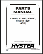 Hyster H300HD, H330HD, H360HD, H360HD-12EC (G019) Forklift Parts Manual