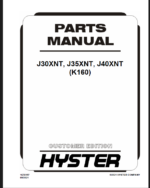 Hyster J30XNT, J35XNT, J40XNT (K160) Forklift Parts Manual