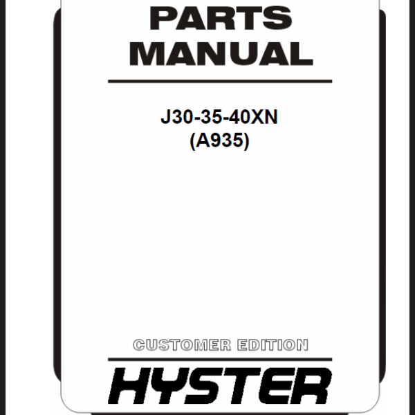 Hyster J30, J35, J40XN (A935) Forklift Parts Manual
