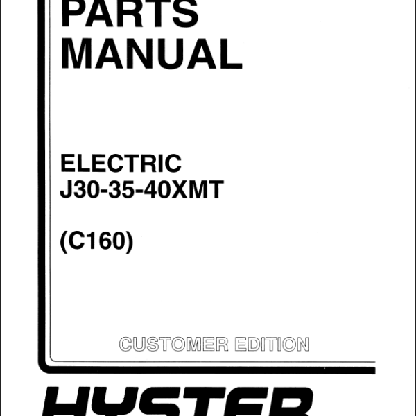 Hyster J30, J35, J40XMT (C160) Forklift Parts Manual