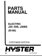 Hyster J25, J35B, J30BS (B160) Forklift Parts Manual