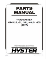 Hyster HR45-25, HR45-31, HR45-36L, HR45-40LS, HR45-40S (A227) Yardmaster Forklift Parts Manual