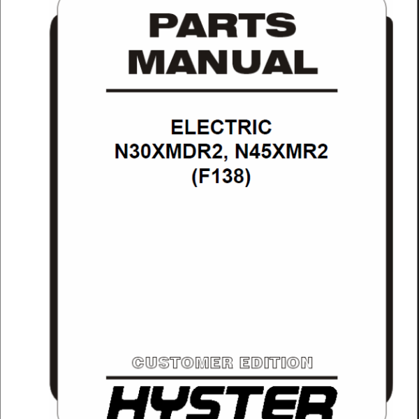 Hyster N30XMDR2, N45XMR2 (F138) Forklift Parts Manual