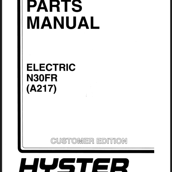 Hyster N30FR (A217) Forklift Parts Manual