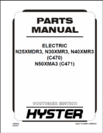 Hyster N25XMDR3, N30XMR3, N40XMR3 (C470), N50XMA3 (C471) Forklift Parts Manual