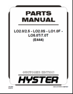 Hyster LO2.0, LO2.5 - LO2.0S - LO1.0F - LO5.0T, LO7.0T (E444) Forklift Parts Manual