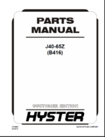 Hyster J40-65Z (B416) Forklift Parts Manual