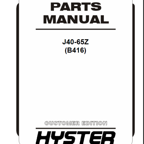 Hyster J40-65Z (B416) Forklift Parts Manual