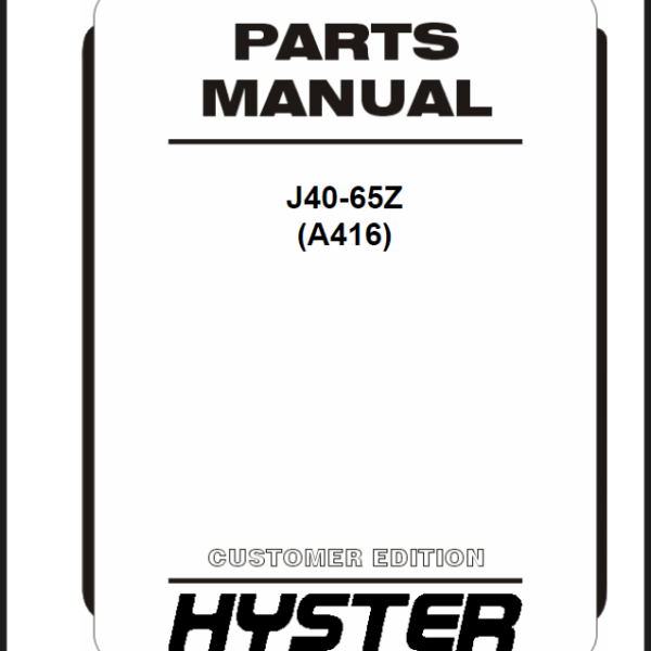 Hyster J40-65Z (A416) Forklift Parts Manual
