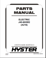 Hyster J40-60XM2 (A216) Forklift Parts Manual