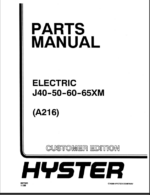 Hyster J40, J50, J60, J65XM (A216) Forklift Parts Manual
