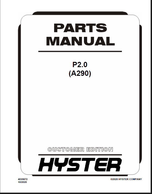Hyster H1050HD-CH, H1150HD-CH (E117) Challenger Forklift Parts Manual