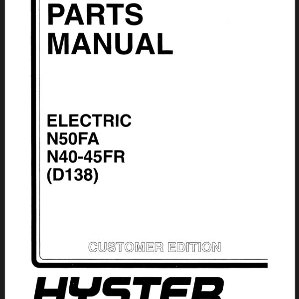 Hyster N50FA, N40, N45FR (D138) Forklift Parts Manual