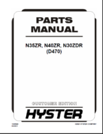 Hyster N35ZR, N40ZR, N30ZDR (D470) Forklift Parts Manual