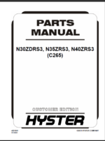 Hyster N30ZDRS3, N35ZRS3, N40ZRS3 (C265) Forklift Parts Manual