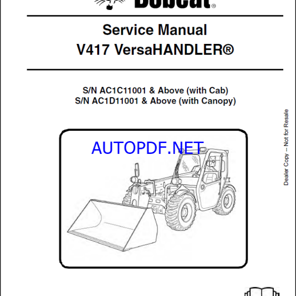 Bobcat V417 VersaHANDLER® TTC, Telescopic Handler Service Manual (6987144) (SN AC1C11001-AC1C99999)
