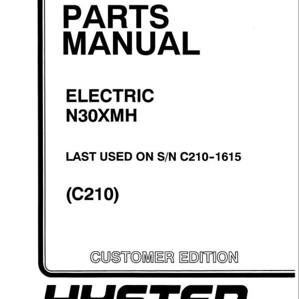 Hyster N30XMH (C210) Forklift Parts Manual