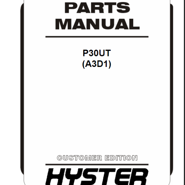 Hyster P30UT(A3D1) Forklift Parts Manual