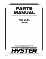 Hyster W20-25ZA (A495) Forklift Parts Manual