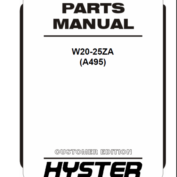 Hyster W20-25ZA (A495) Forklift Parts Manual