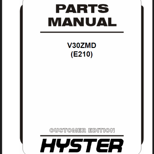 Hyster V30ZMD (E210) Forklift Parts Manual