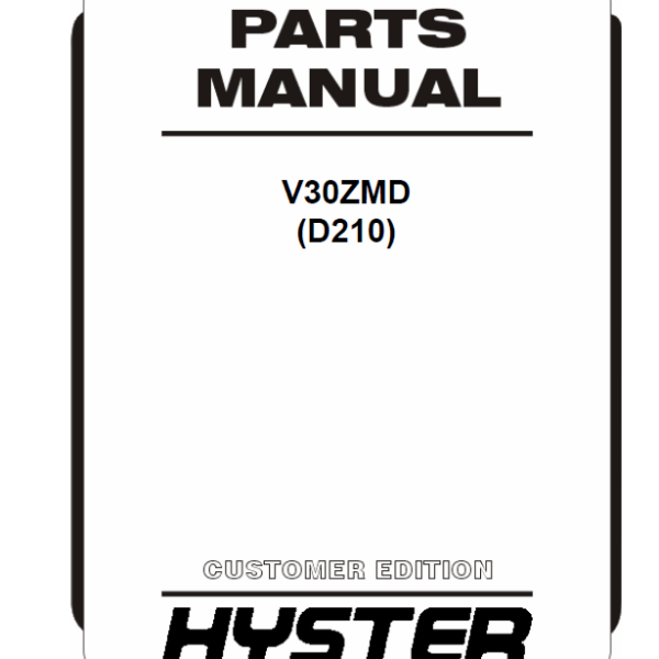 Hyster V30ZMD (D210) Forklift Parts Manual