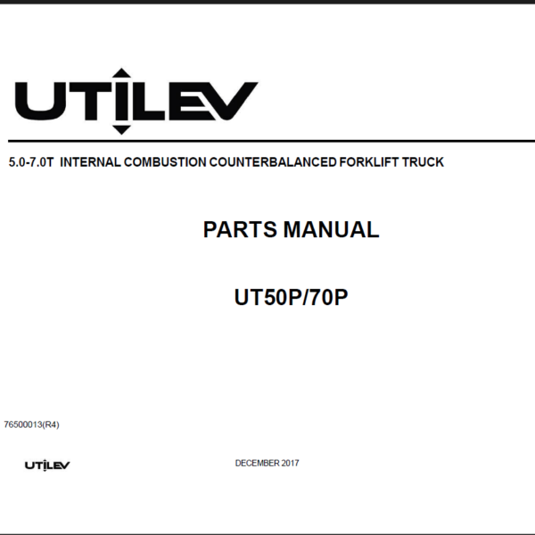 Hyster UT50P, UT70P Forklift Parts Manual