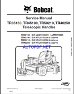 Bobcat TR50210 VersaHANDLER® TTC, Telescopic Handler Service Manual (6989624) (SN HVL1550000-HVL19999999)