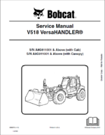 Bobcat V518 VersaHANDLER® TTC, Telescopic Handler Service Manual (6986676) (SN A8G811001-A8G899999)