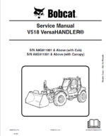 Bobcat V518 VersaHANDLER® TTC, Telescopic Handler Service Manual (6986676) (SN A8G911001-A8G999999)