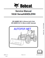 Bobcat V638 VersaHANDLER® TTC, Telescopic Handler Service Manual (6986763) (SN A8HN11001-A8HN99999)