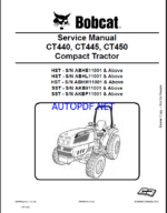 Bobcat CT445 Compact Tractor Service Manual (6987079) (SN ABHL11001-ABHL99999)