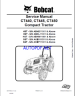 Bobcat CT445 Compact Tractor Service Manual (6987079) (SN AKB911001-AKB999999)