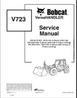 Bobcat VR723 VersaHANDLER® TTC, Telescopic Handler Service Manual (6902760)