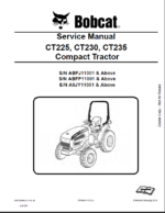 Bobcat CT225 Compact Tractor Service Manual (6987029) (SN ABFJ11001-ABFJ99999)