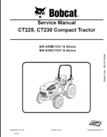Bobcat CT230 Compact Tractor Service Manual (6986526) (SN A59C11001-A59C99999)
