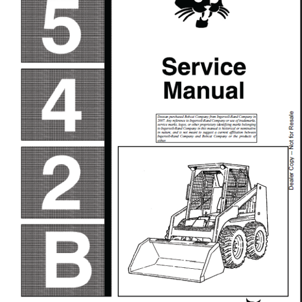 Bobcat 542 Loader Service Manual (6570791) (SN 506911001-506999999)