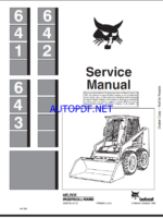 Bobcat 641 Loader Service Manual (6566135) (SN 501311001-501399999)