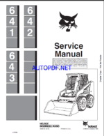 Bobcat 642 Loader Service Manual (6566135) (SN 501411001-501499999)