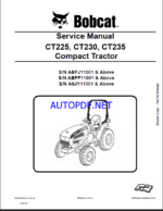 Bobcat CT230 Compact Tractor Service Manual (6987029) (SN ABFP11001-ABFP99999)