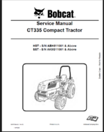 Bobcat CT335 Compact Tractor Service Manual (6987078) (SN AK9G11001-AK9G99999)