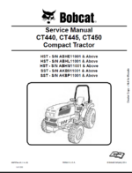 Bobcat CT440 Compact Tractor Service Manual (6987079) (SN ABHE11001-ABHE99999)